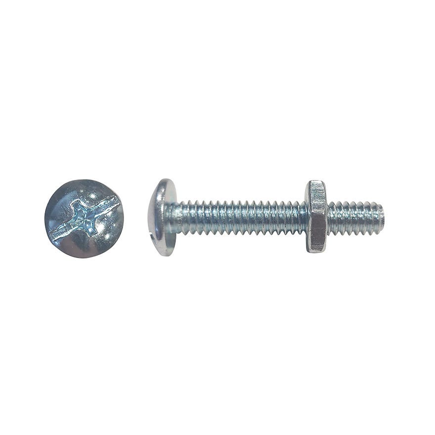 3/16x3/8 Bsw Gutter Bolt & Nut ZP