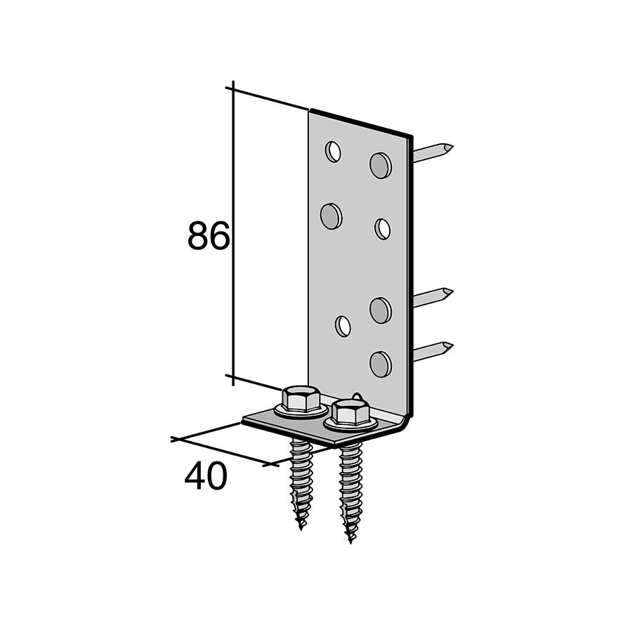 2mm x 40mm Concealed Purlin Cleat Lumberlok (CPC 40) G300 Zinc Plated ...