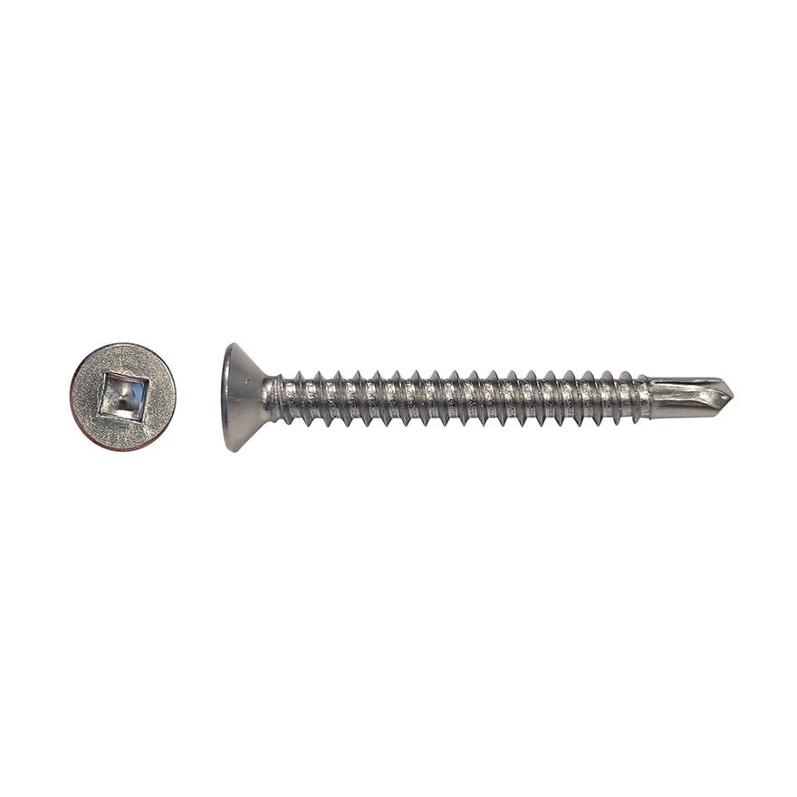 10Gx3/4 Csk #2 SQ Steel Self Drilling Screw 410 Stainless Steel