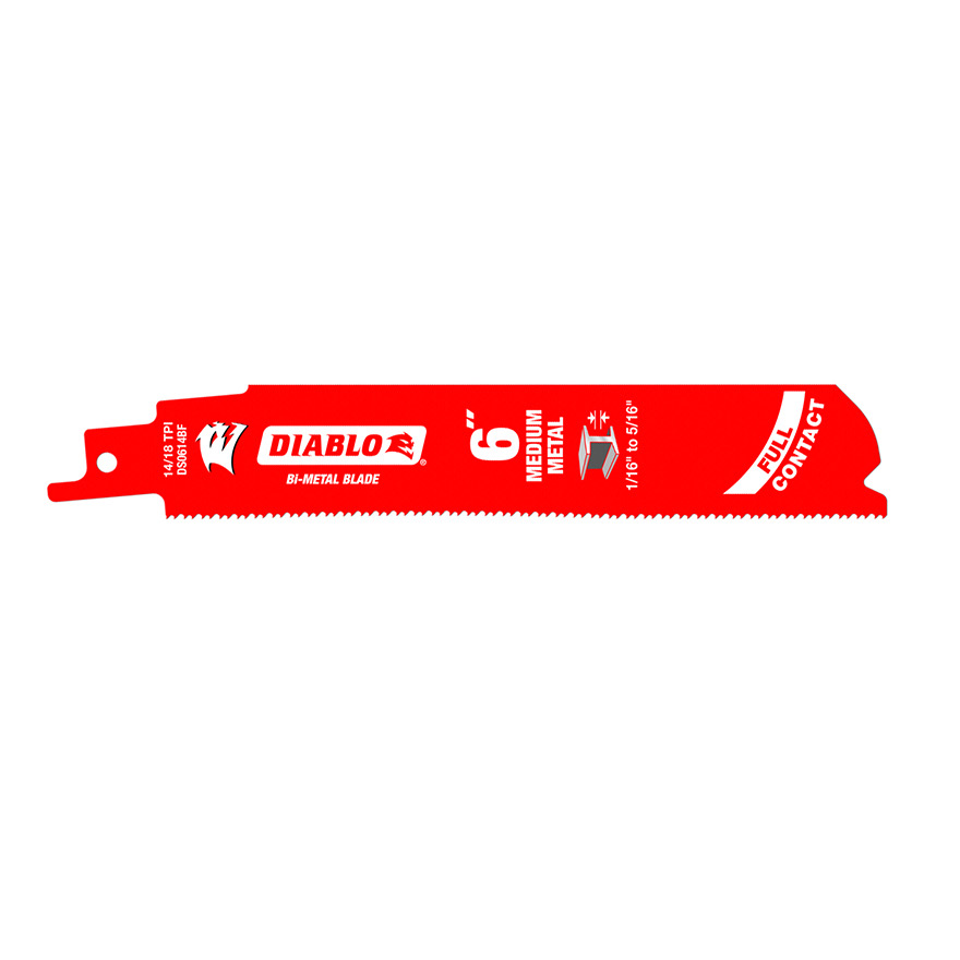 Diablo 6 in. / 152mm Bi-Metal Recip Blade for Medium Metal Cutting (5-Pack)