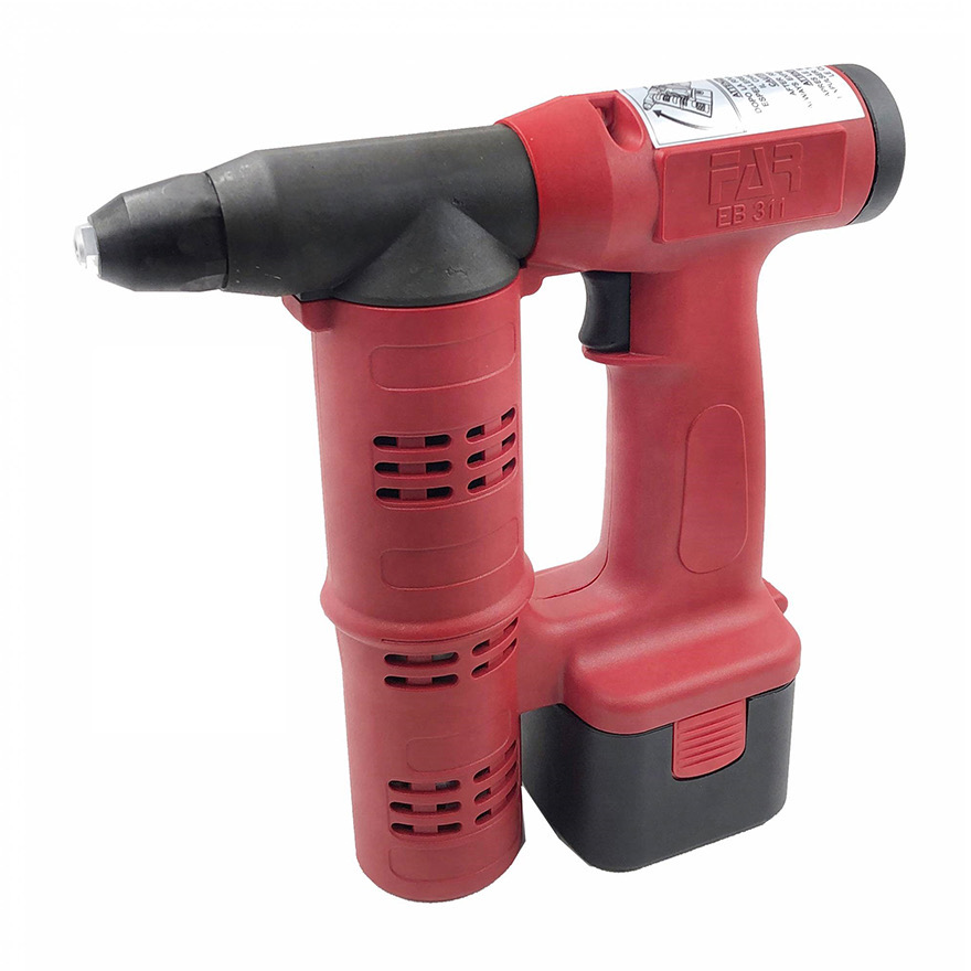 Far EB311 Battery Riveter Charger & 2x Batteries (2.4mm-6.0mm)