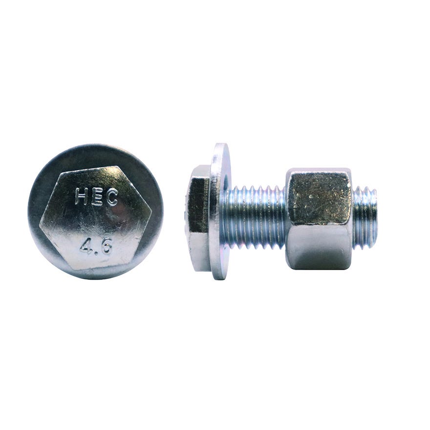 12x30 Fascia Bolt & Nut 4.6 ZP