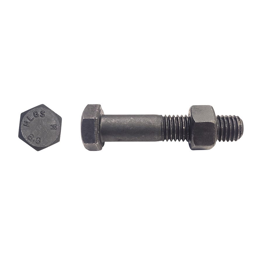 10x60 AS1110 High Tensile 8.8 Hex Bolt & Nut Black (16MM AF)