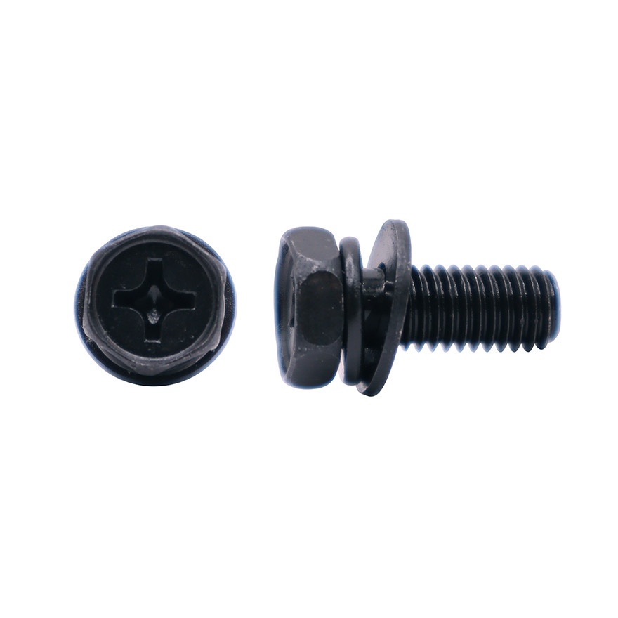 Hex/Phillips Bolt Assemblies (sems) 8x20 Black