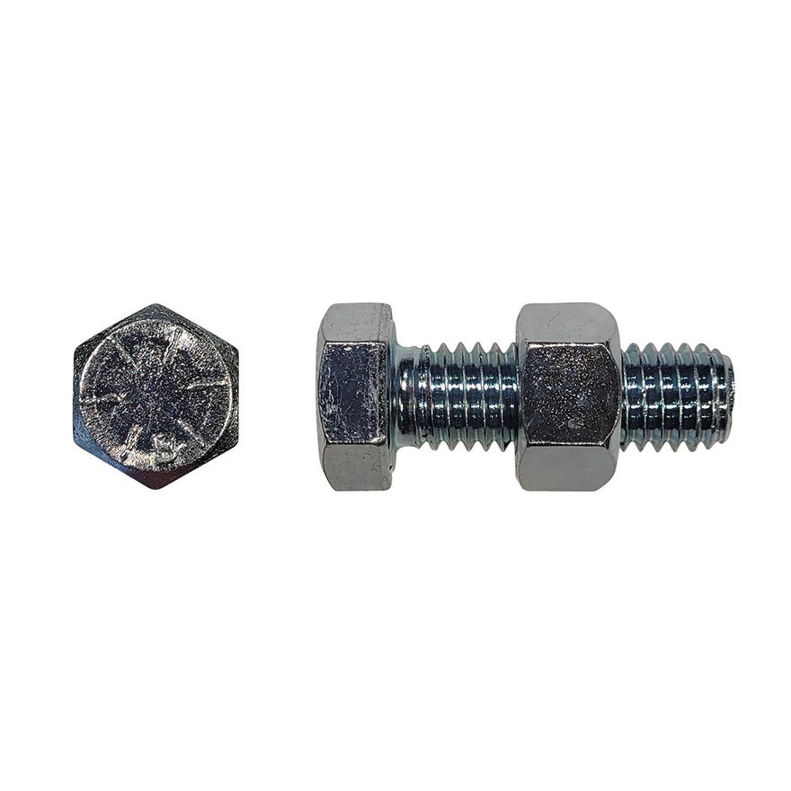 1/2x3/4 High Tensile Unc Grade 8 Bolt & Nut ZP