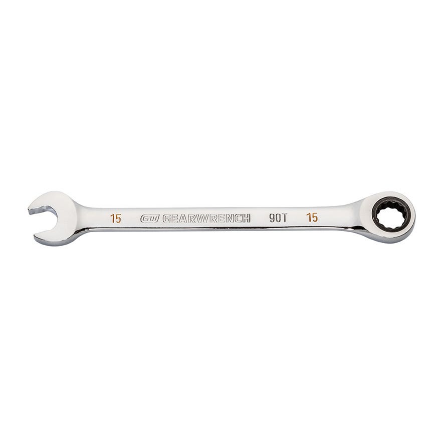 15mm 90-Tooth 12 Point Ratcheting Combination Wrench