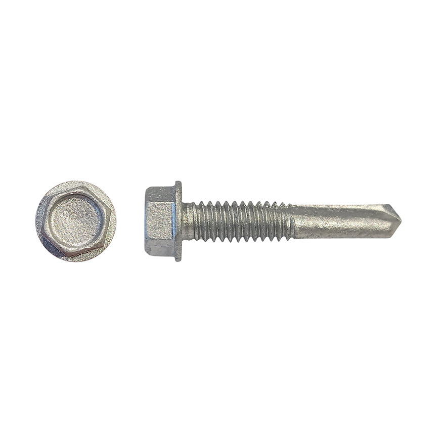 12Gx30 Hex W/F (FT) Deep Self Driller ""410"" Stainless Steel Galv Plated