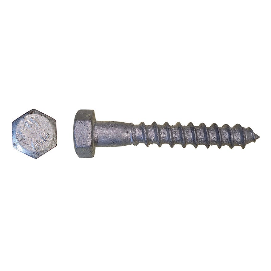 10x50 Hex Hd Mild Steel 4.6 Coach Screw Galv