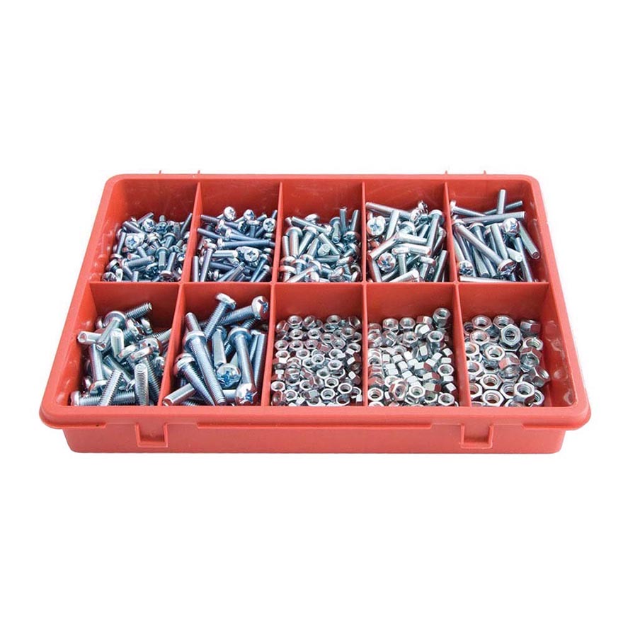 Pan Head Machine Screw & Nut ZP Assortment Kit (575 Piece)