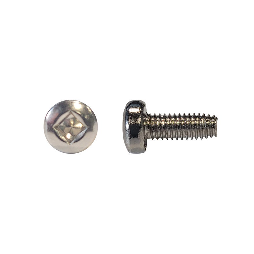 4x10 Pan Taptite #2 Square Drive With Nibs Nickel Plated