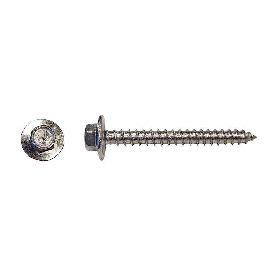 14G-10x35 Hex W/F Wood Screw Type 17 316 Stainless