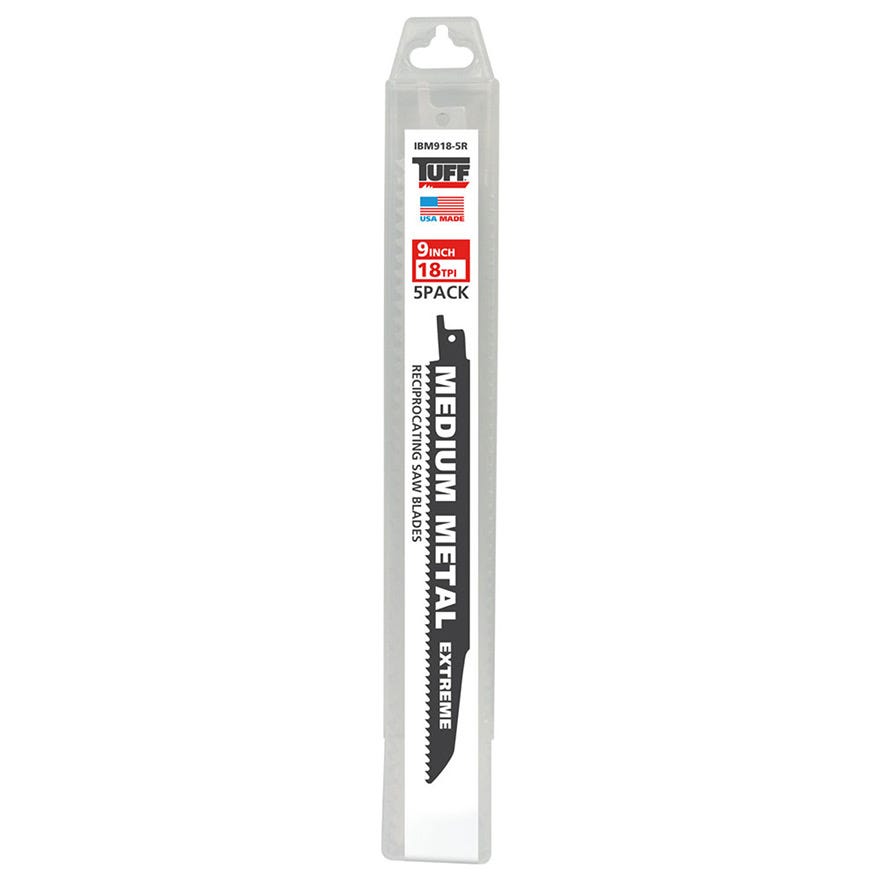 225mm TUFF Reciprocating Blade 9" x 18TPI Medium Metal EXTREME - 5 Pack