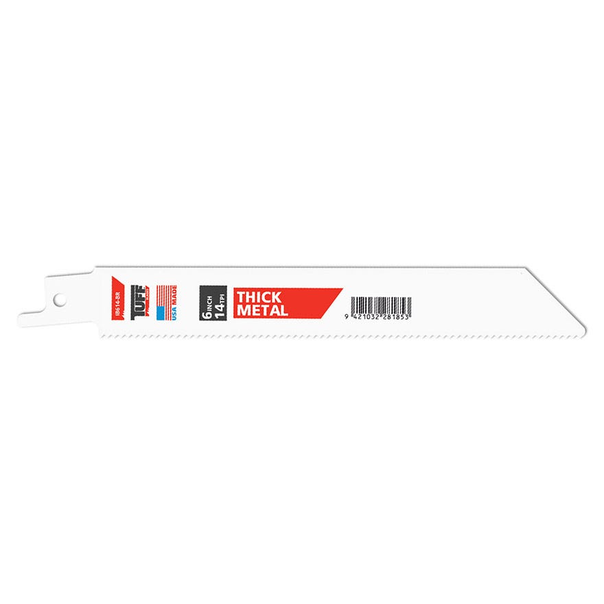 150mm TUFF Reciprocating Blade 6" x 14TPI Thick Metal