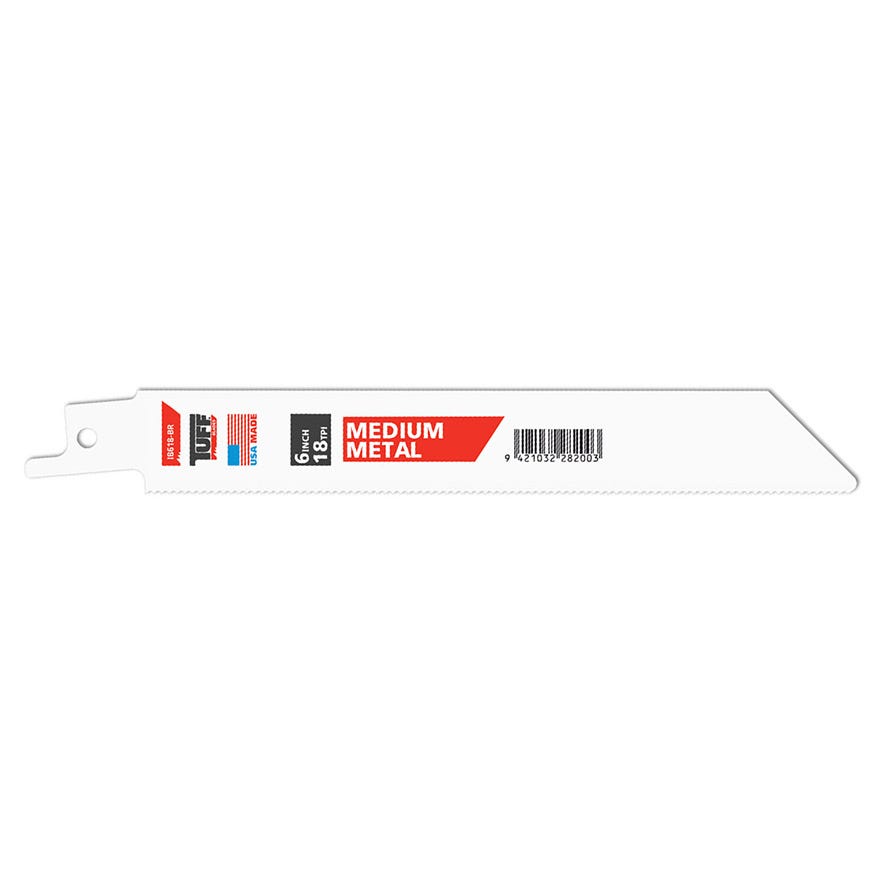 150mm TUFF Reciprocating Blade 6" x 18TPI Medium Metal