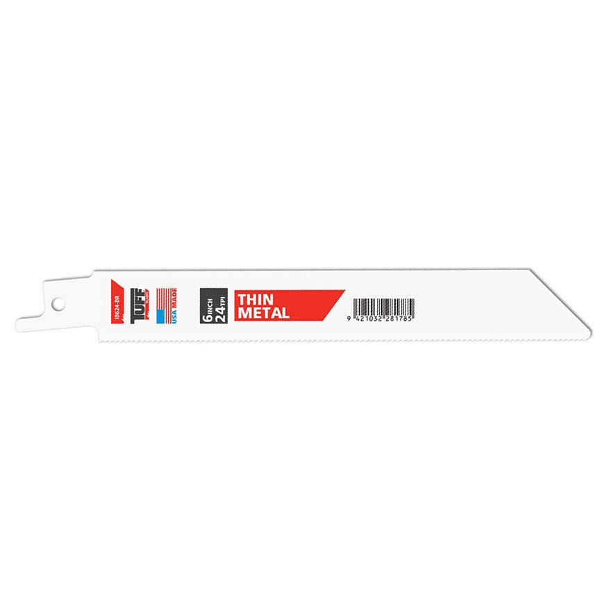 150mm TUFF Reciprocating Blade 6" x 24TPI Thin Metal