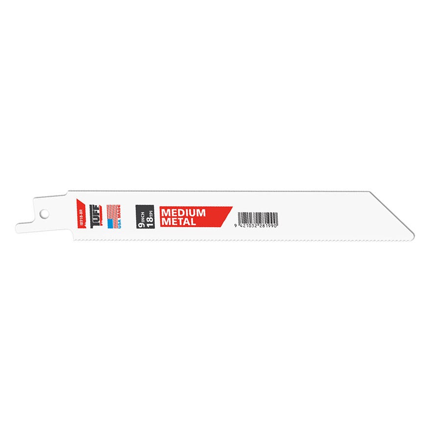 225mm TUFF Reciprocating Blade 9" x 18TPI Medium Metal