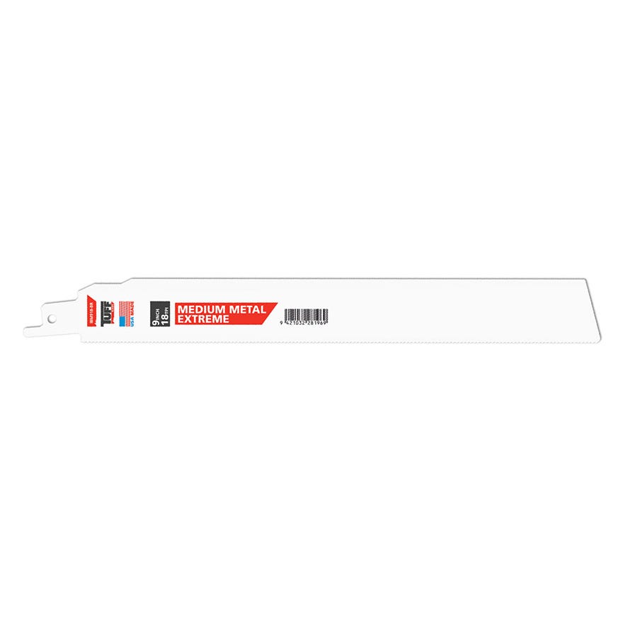 225mm TUFF Reciprocating Blade 9" x 18TPI Medium Metal EXTREME
