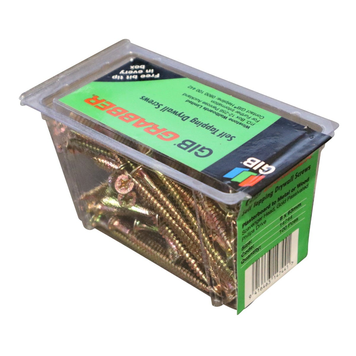 8Gx76 GIB Grabber ScavHd Self Tapper Loose Green Label - Metal (100)
