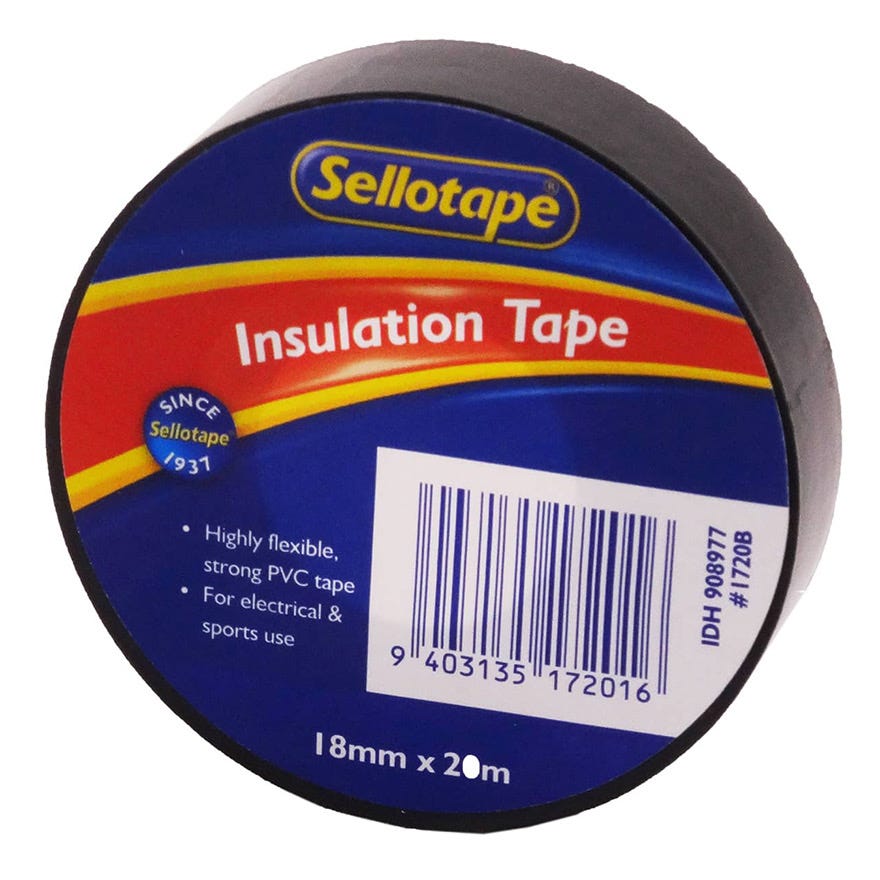 Sellotape 1720 Black (Electrical / Insulation) 18mm x 20m
