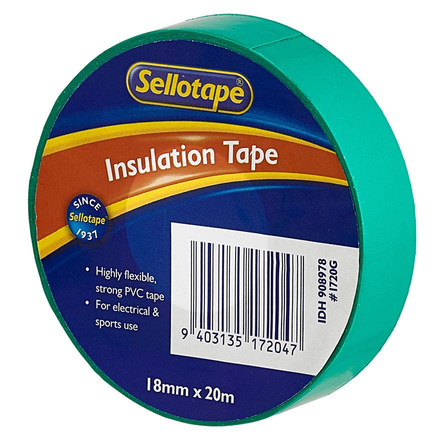 Sellotape 1720 Green (Electrical / Insulation) 18mm x 20m