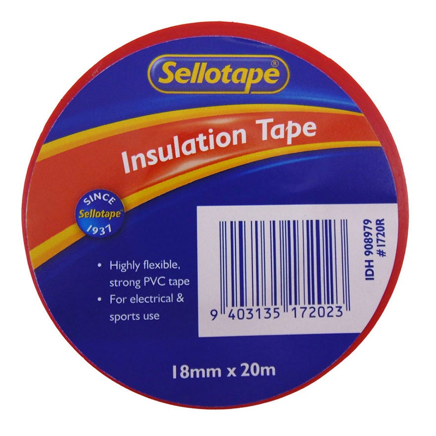 Sellotape 1720 Red (Electrical / Insulation) 18mm x 20m
