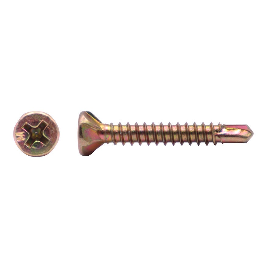 8G-18x25 Csk #2 Phillips Steel Self Drilling Screw Class 2 (With Nibs)