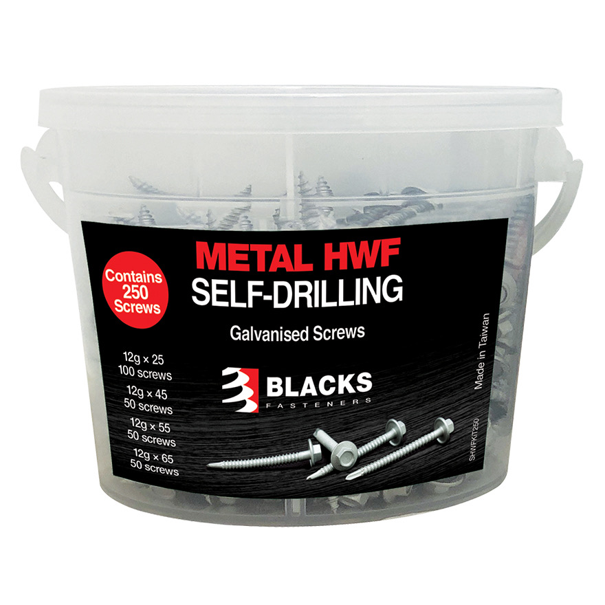 12G Metal Hex HWF Self Driller Class 4 Screws (250pce)