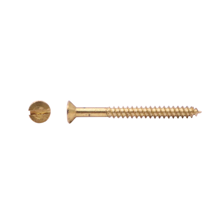 4Gx1/2 Csk Slot Woodscrew Brass