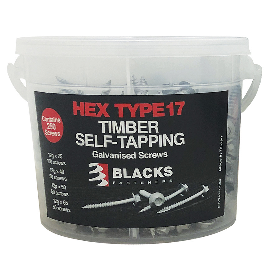 12G Roofix Type 17 HWF Woodscrew Class 4 (250pce)