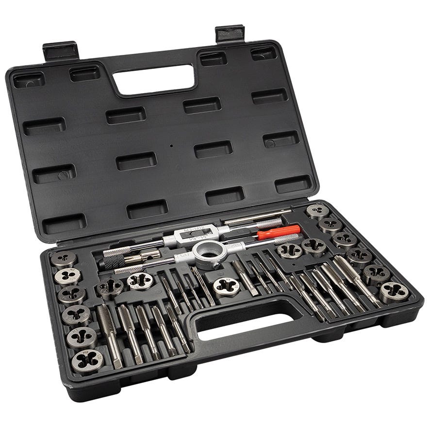 40 Piece Metric Tap & Die Set (M2 - M12) Coarse & Fine Thread
