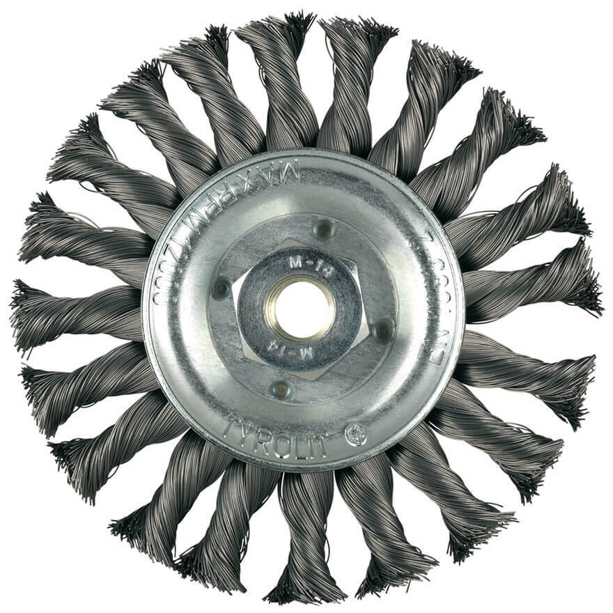 115x22 Tyrolit Steel Premium Wire Brush Wheel Twisted Round (894085)
