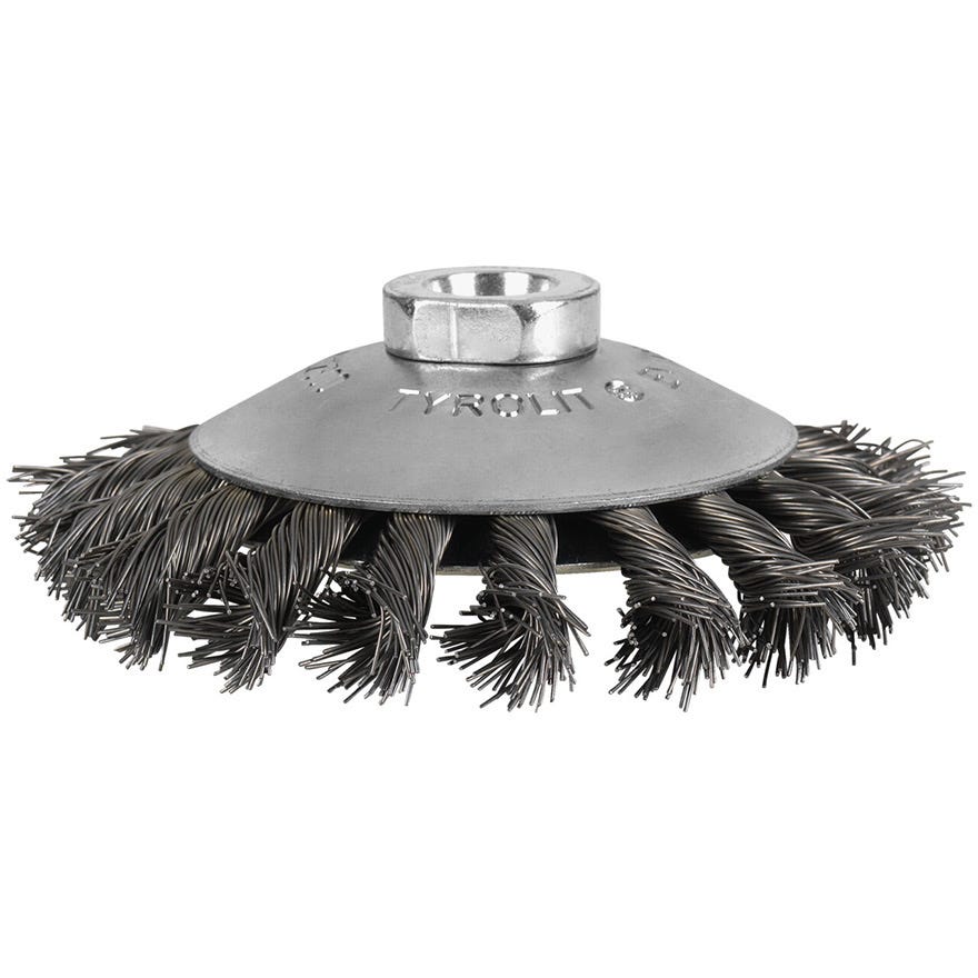 100x14 Tyrolit Steel Premium Wire Brush Wheel Twisted Tapper (894595)