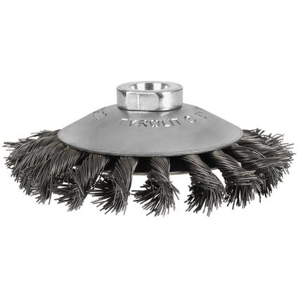 100x14 Tyrolit Steel Premium Wire Brush Wheel Twisted Tapper (894595)