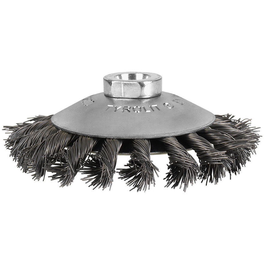 115x14 Tyrolit Steel Premium Wire Brush Wheel Twisted Tapper (894598)