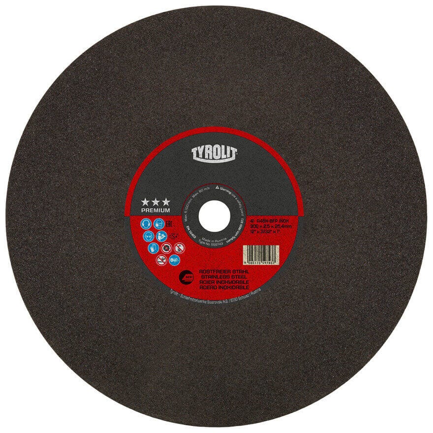 300x2.5x25 Tyrolit Inox Premium Flat Cutting Disc A46N (559743)
