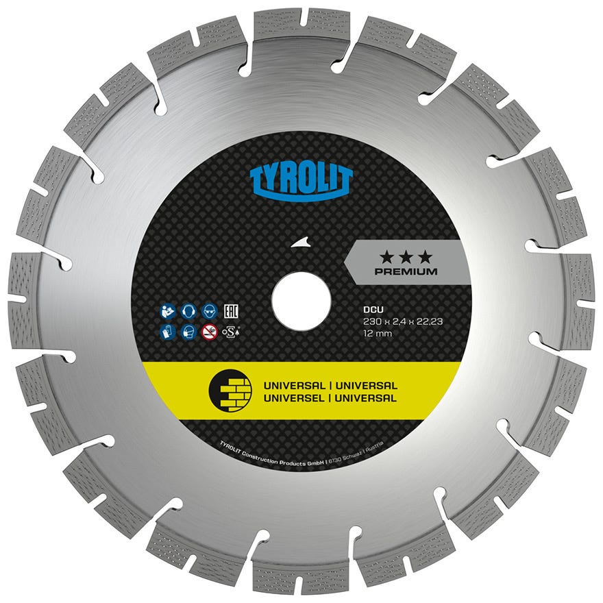 125x2.4x22 Tyrolit Universal Dry Premium Heavy Diamond Cutting Saw Blade (34425401)