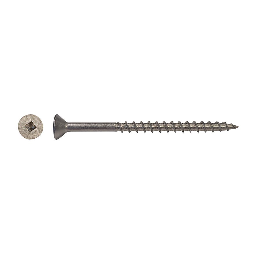 10Gx40 Type 17 Surefast Woodscrew (FT) Csk #2 Square S/S 304 No Nibs)