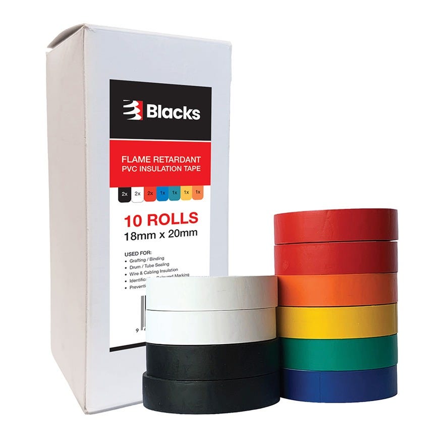 Rainbow Pack (Electrical/Insulation) 18mmx20m (10 Pack)