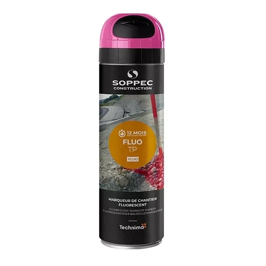 Soppec Semi-Permanent Spot Marking Spray Can Fluro Pink 500ml