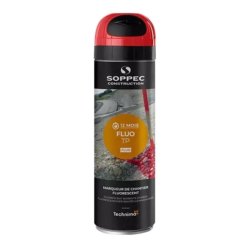 Soppec Semi-Permanent Spot Marking Spray Can Fluro Red 500ml