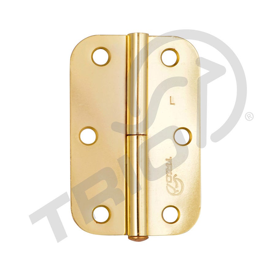 89x58x1.6 Butt Hinge Radius L & N Left Hand Lift Off Brass Plated