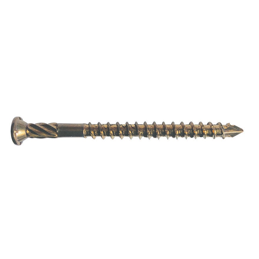 10Gx75 Bremick Spear Vintage Raised Csk Head Hardwood Deck Screw T20 Torx 304 Stainless (With Nibs)