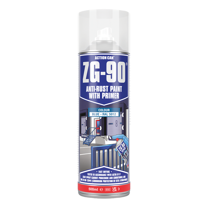 Action Can ZG-90 Blue Anti Rust Paint - 500ml Aerosol