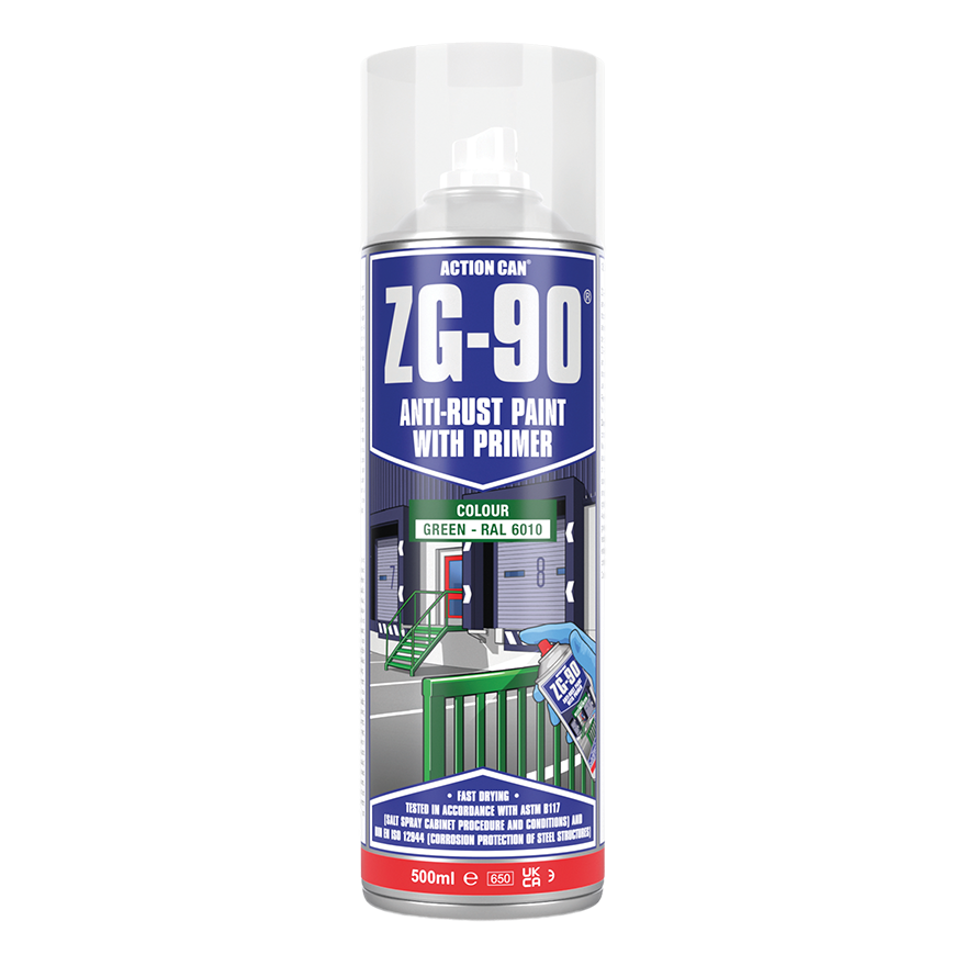 Action Can ZG-90 Green Anti Rust Paint - 500ml Aerosol